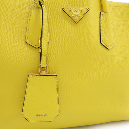Prada Saffiano, Yellow, Leather, tote