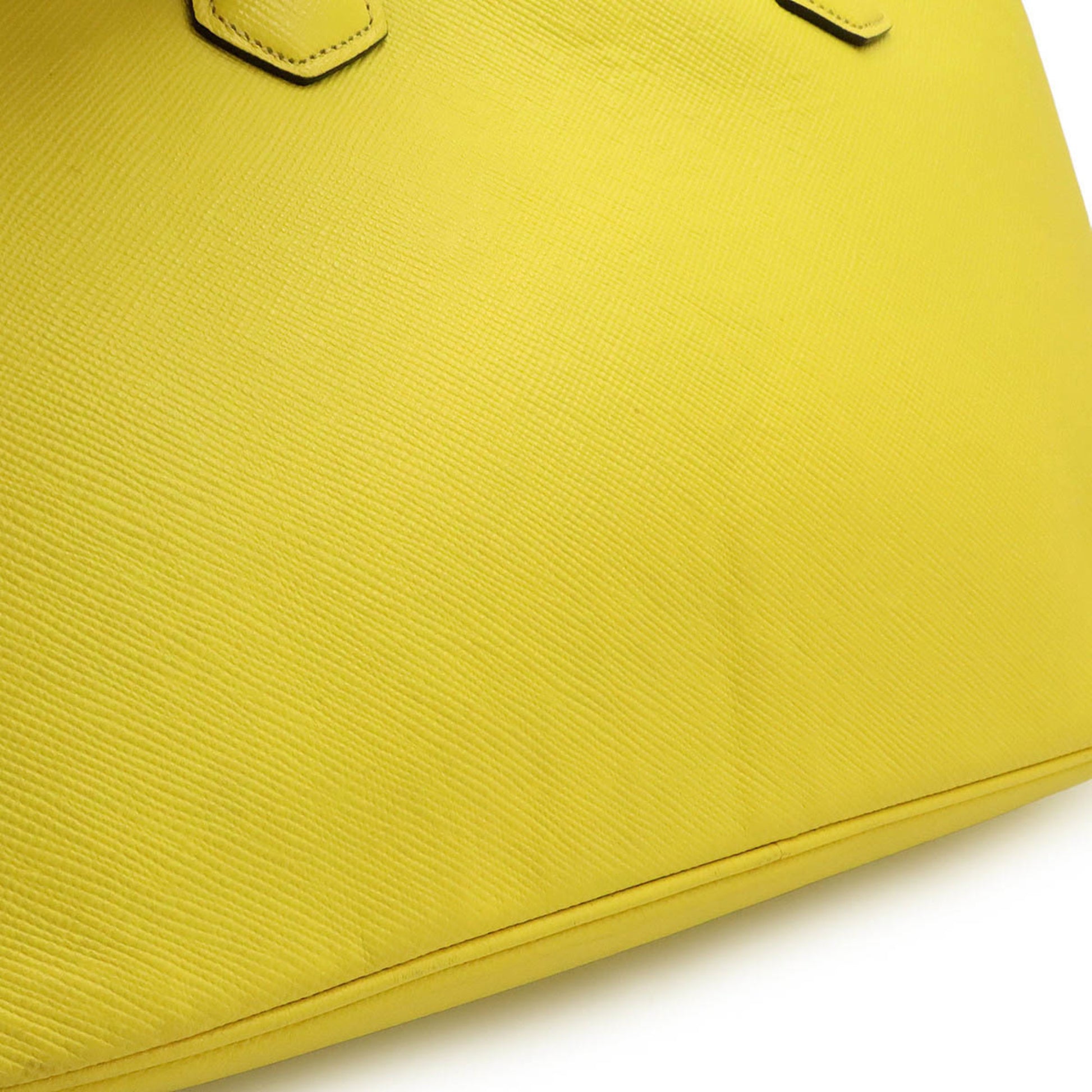 Prada Saffiano, Yellow, Leather, tote