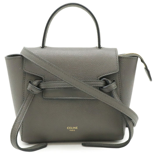 Céline Belt, Grey, Leather, handbag