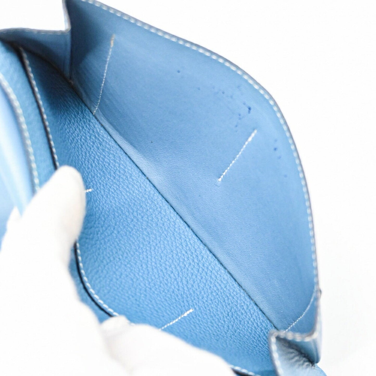 Hermès Dogon, Blue, Leather, wallet