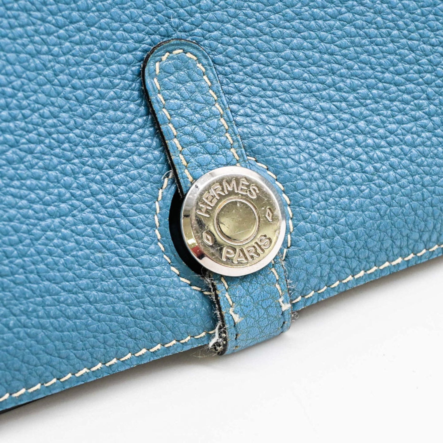 Hermès Dogon, Blue, Leather, wallet
