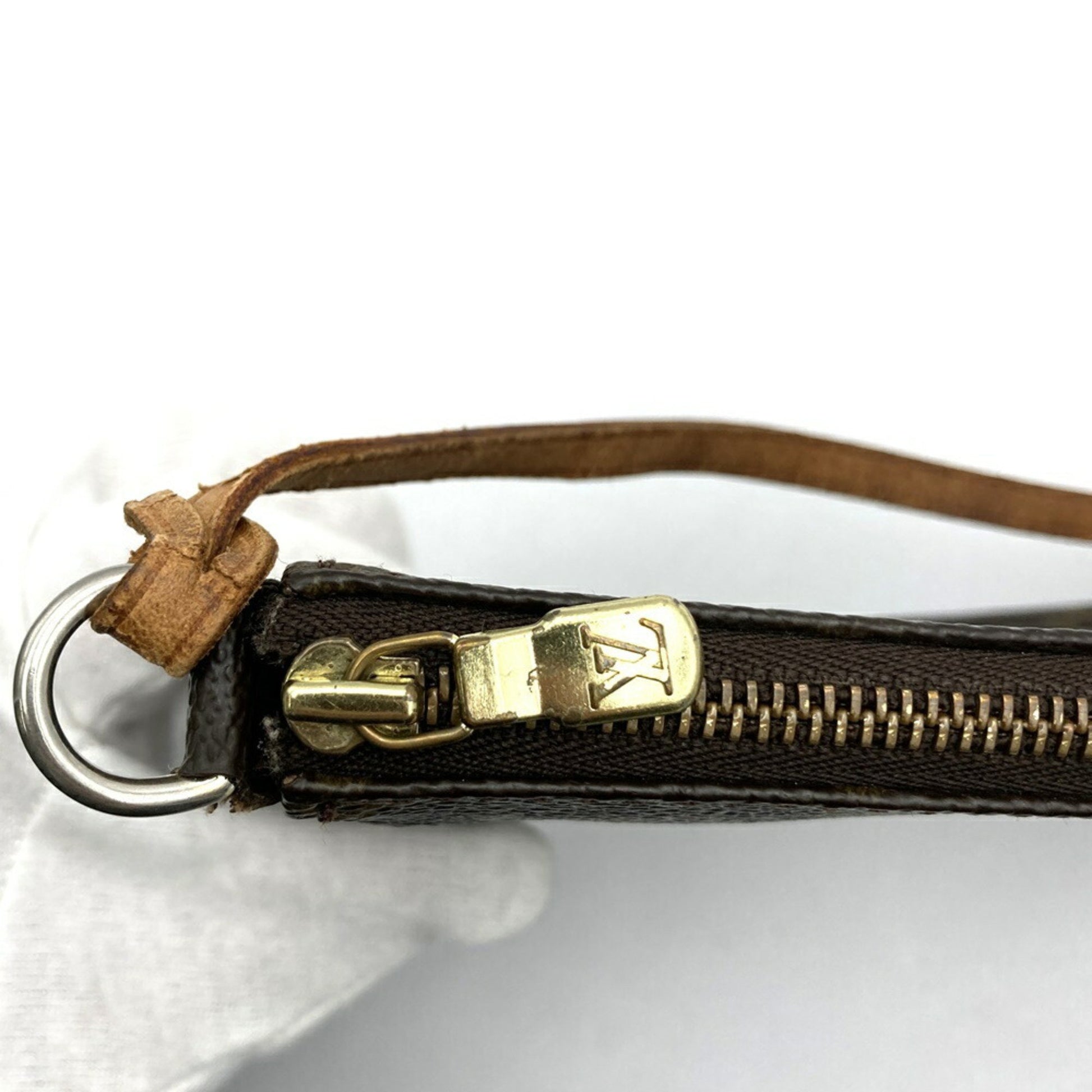 Louis Vuitton Pochette Accessoire, Brown, Canvas, clutch