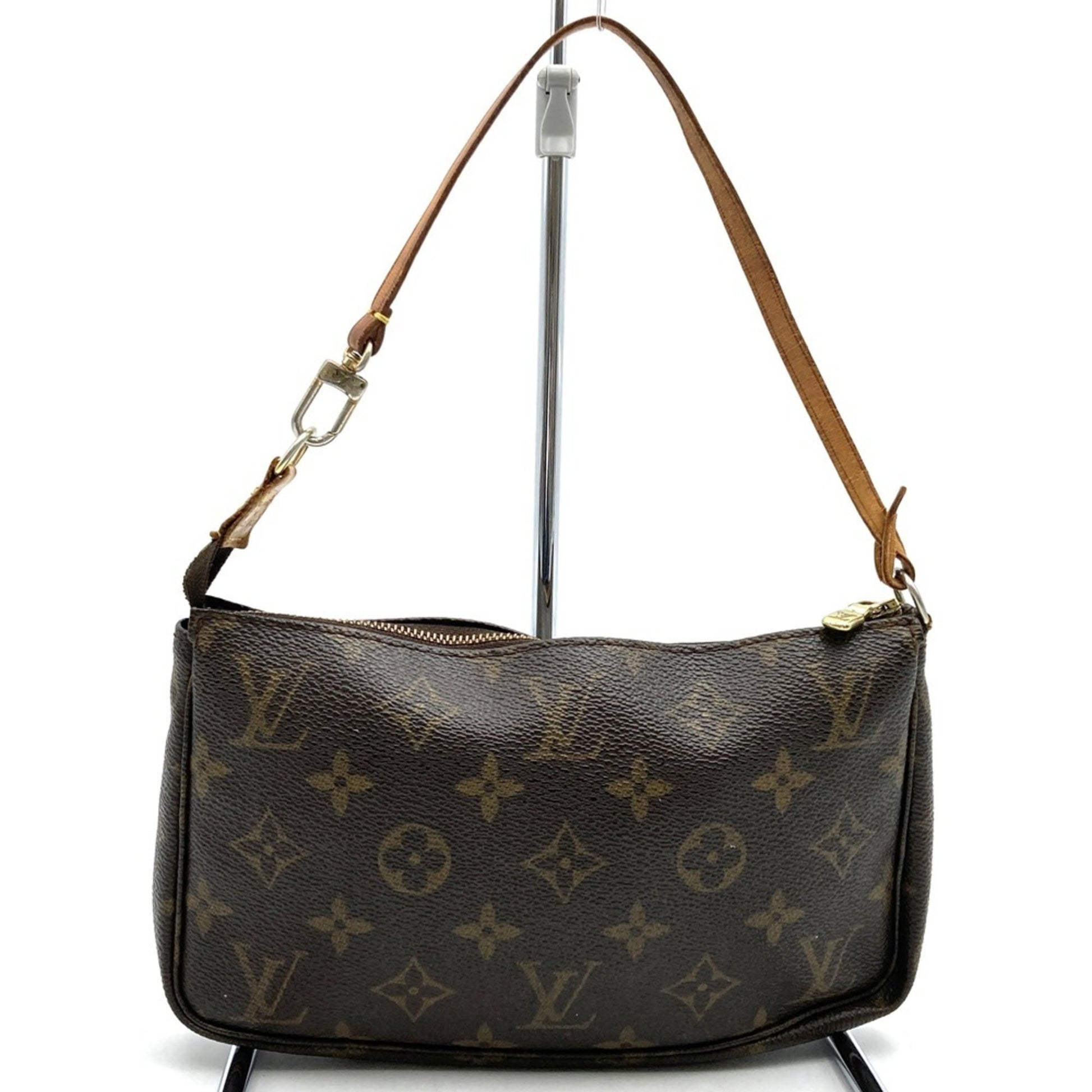 Louis Vuitton Pochette Accessoire, Brown, Canvas, clutch