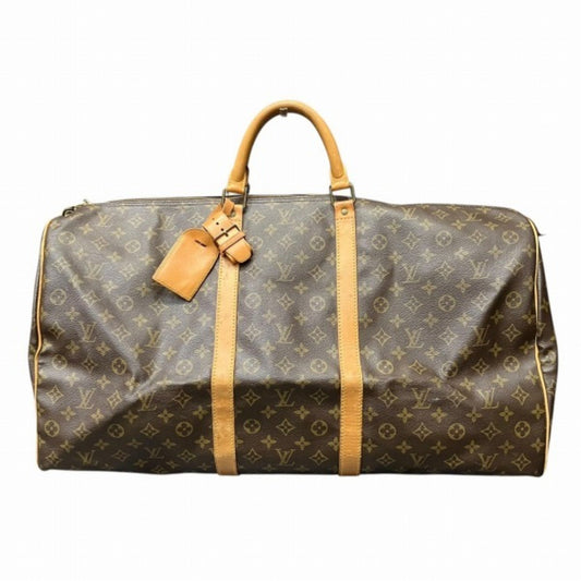 Louis Vuitton Keepall 60, Brown, Canvas, travel