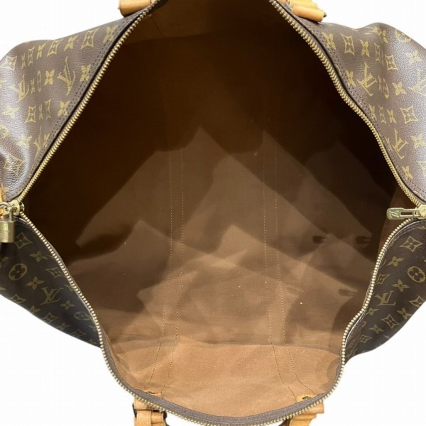 Louis Vuitton Keepall 60, Brown, Canvas, travel