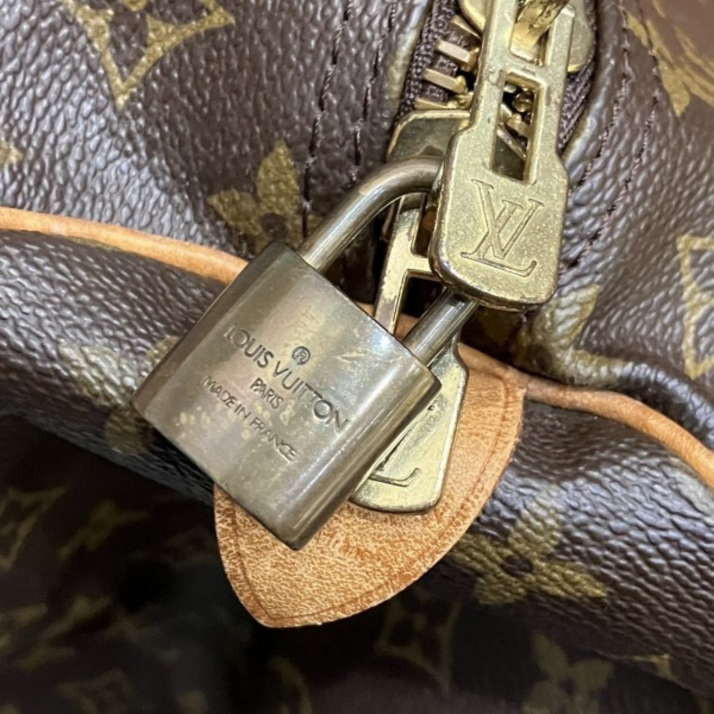Louis Vuitton Keepall 60, Brown, Canvas, travel