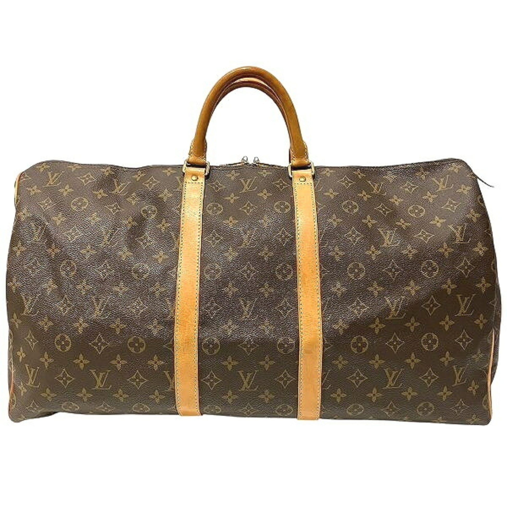 Louis Vuitton Keepall 55, Brown, Canvas, travel