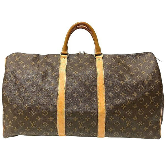 Louis Vuitton Keepall 55, Brown, Canvas, travel