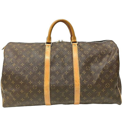 Louis Vuitton Keepall 55, Brown, Canvas, travel