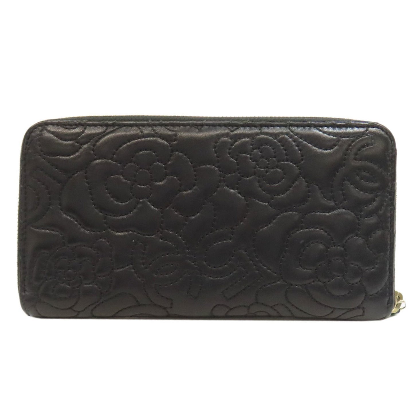 Chanel Camellia, Black, Leather, wallet