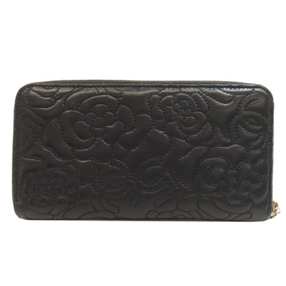 Chanel Camellia, Black, Leather, wallet