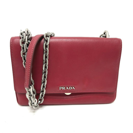 Prada --, Red, Leather, clutch