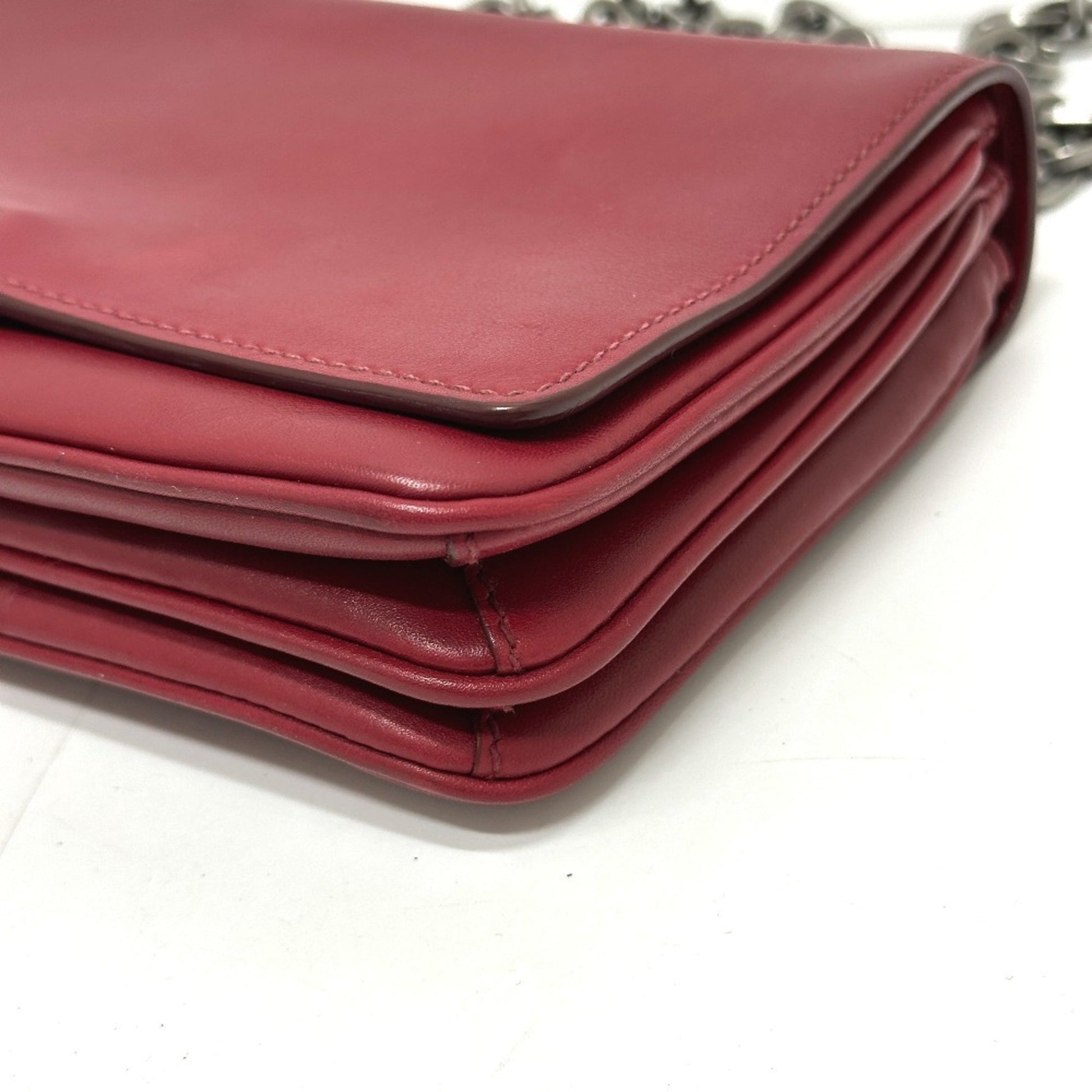 Prada --, Red, Leather, clutch