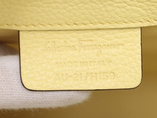 Salvatore Ferragamo Studio Satchel Leather, YELLOW, LEATHER, Handbag