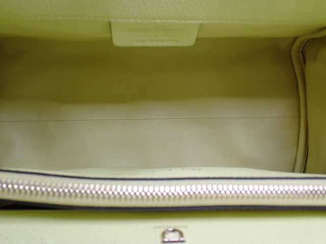 Salvatore Ferragamo Studio Satchel Leather, YELLOW, LEATHER, Handbag