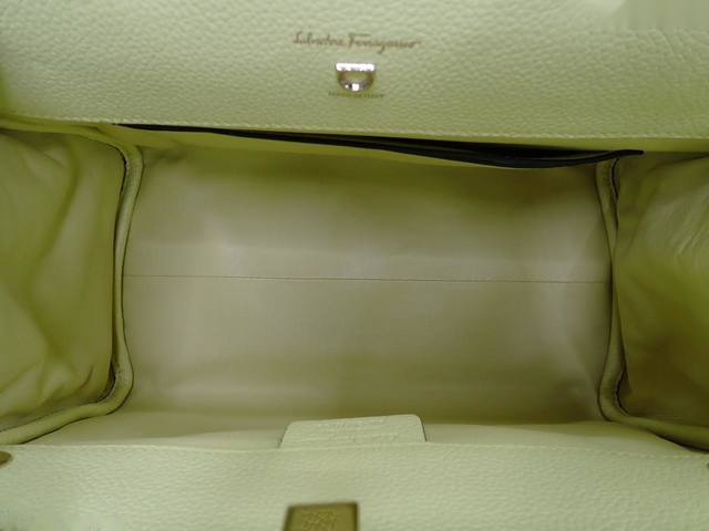 Salvatore Ferragamo Studio Satchel Leather, YELLOW, LEATHER, Handbag