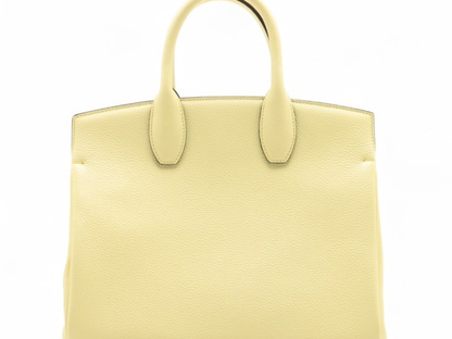 Salvatore Ferragamo Studio Satchel Leather, YELLOW, LEATHER, Handbag