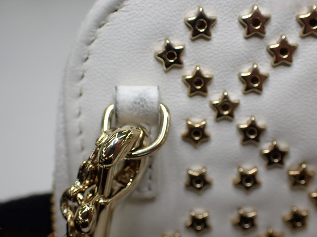 Christian Dior Lady Dior Phone Holder on Chain Studded Leather, ECRU, LEATHER, Clutche & pouche