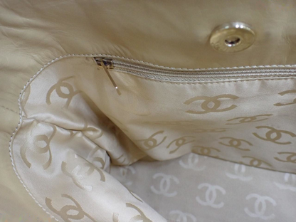 Chanel Wild Stitch cabas canvas, BEIGE, LEATHER, Shoulder bag