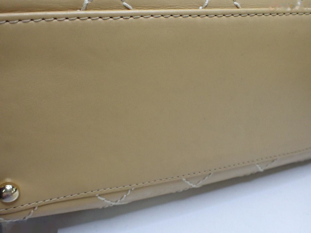 Chanel Wild Stitch cabas canvas, BEIGE, LEATHER, Shoulder bag