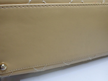 Chanel Wild Stitch cabas canvas, BEIGE, LEATHER, Shoulder bag