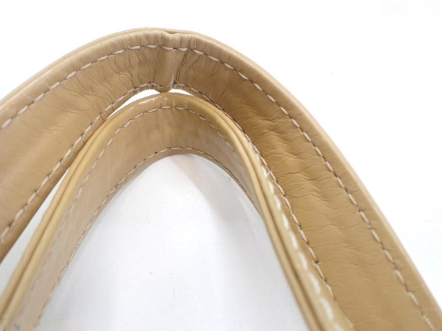 Chanel Wild Stitch cabas canvas, BEIGE, LEATHER, Shoulder bag