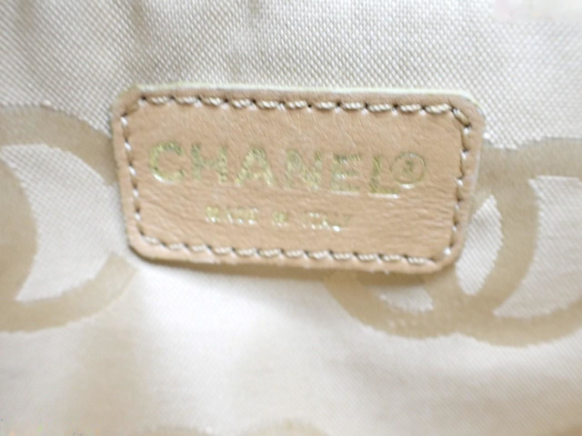Chanel Wild Stitch cabas canvas, BEIGE, LEATHER, Shoulder bag