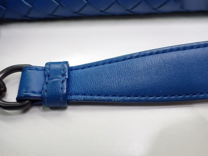 Bottega Veneta olimpia cuir bleu, BLUE, LEATHER, Shoulder bag