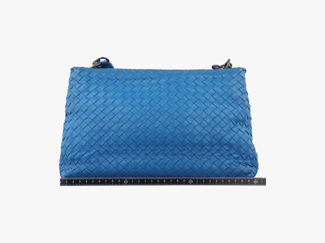 Bottega Veneta olimpia cuir bleu, BLUE, LEATHER, Shoulder bag