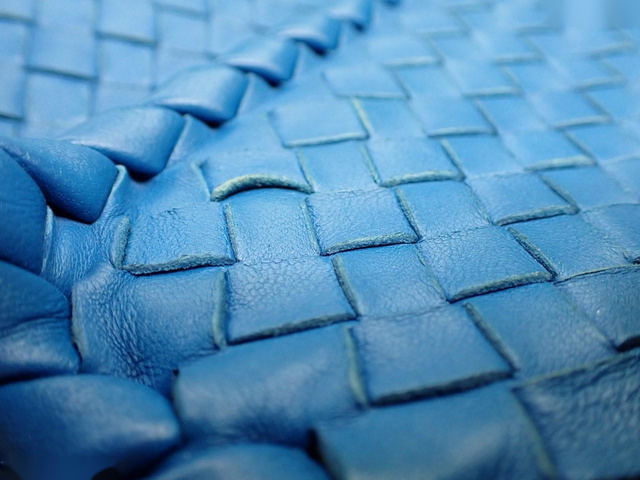 Bottega Veneta olimpia cuir bleu, BLUE, LEATHER, Shoulder bag