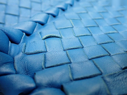 Bottega Veneta olimpia cuir bleu, BLUE, LEATHER, Shoulder bag