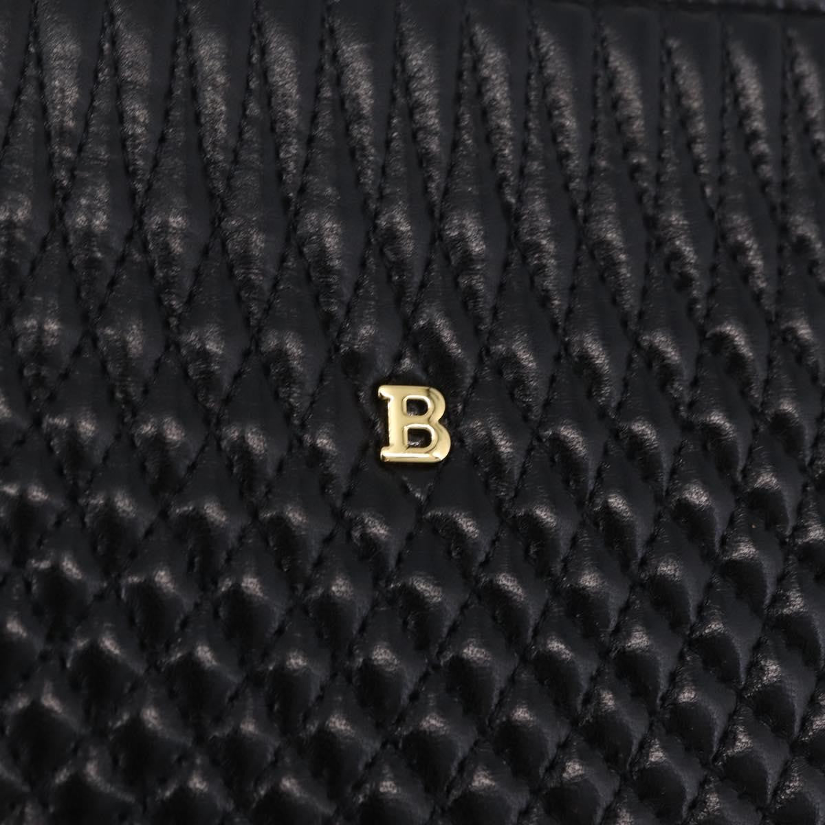 Bally Vintage Chain Quilted Leather, Black, Leather, Shoulder Bag