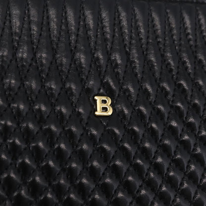 Bally Vintage Chain Quilted Leather, Black, Leather, Shoulder Bag