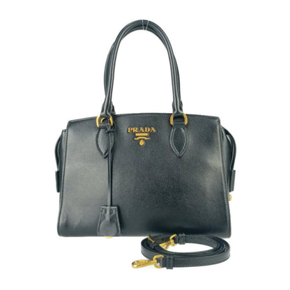 Prada Saffiano, Black, Leather, handbag