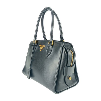 Prada Saffiano, Black, Leather, handbag