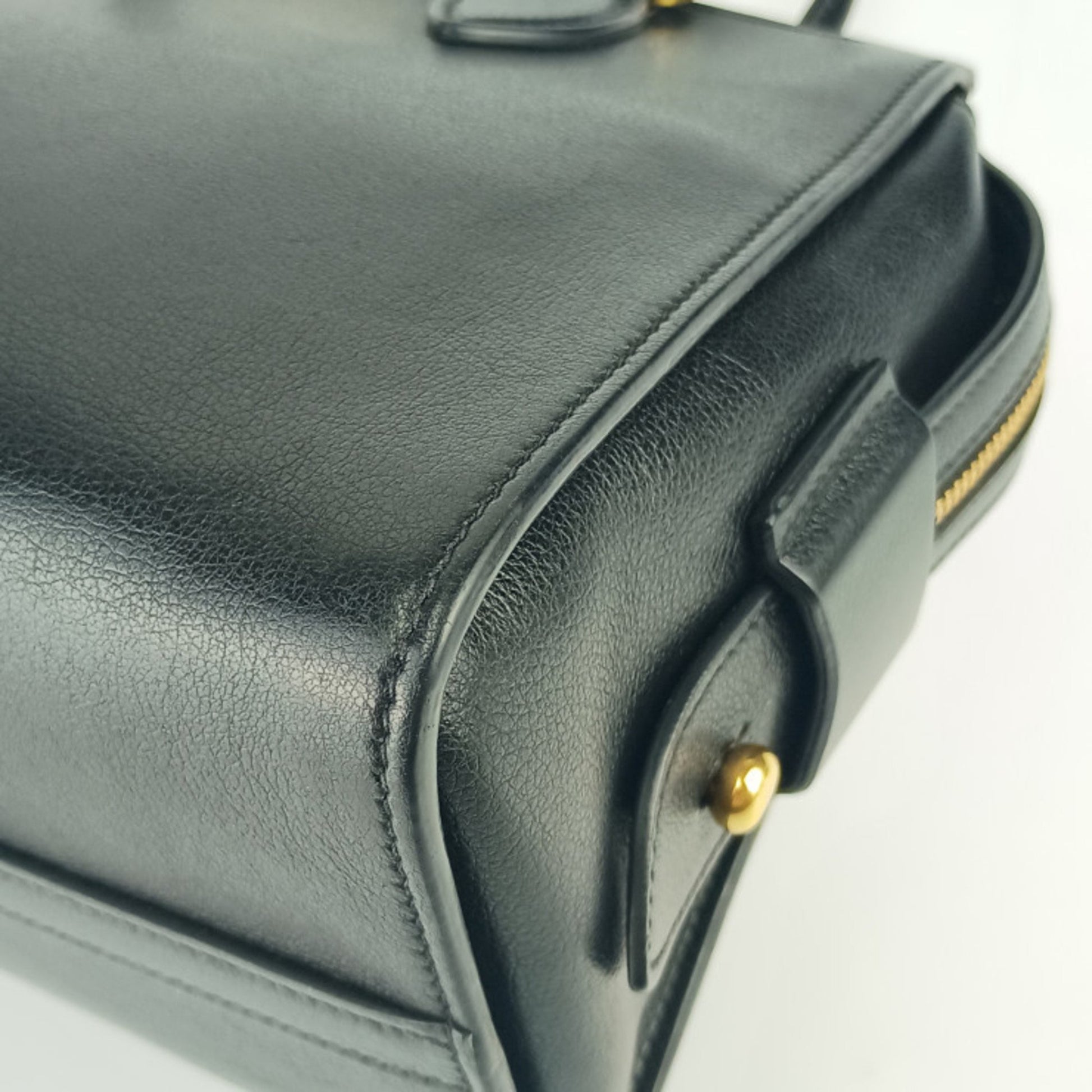 Prada Saffiano, Black, Leather, handbag