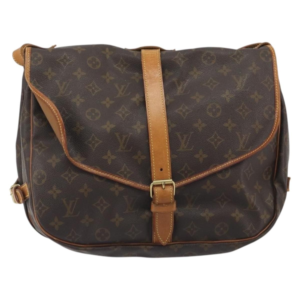 Louis Vuitton Saumur Monogram, Brown, Canvas, Shoulder Bag
