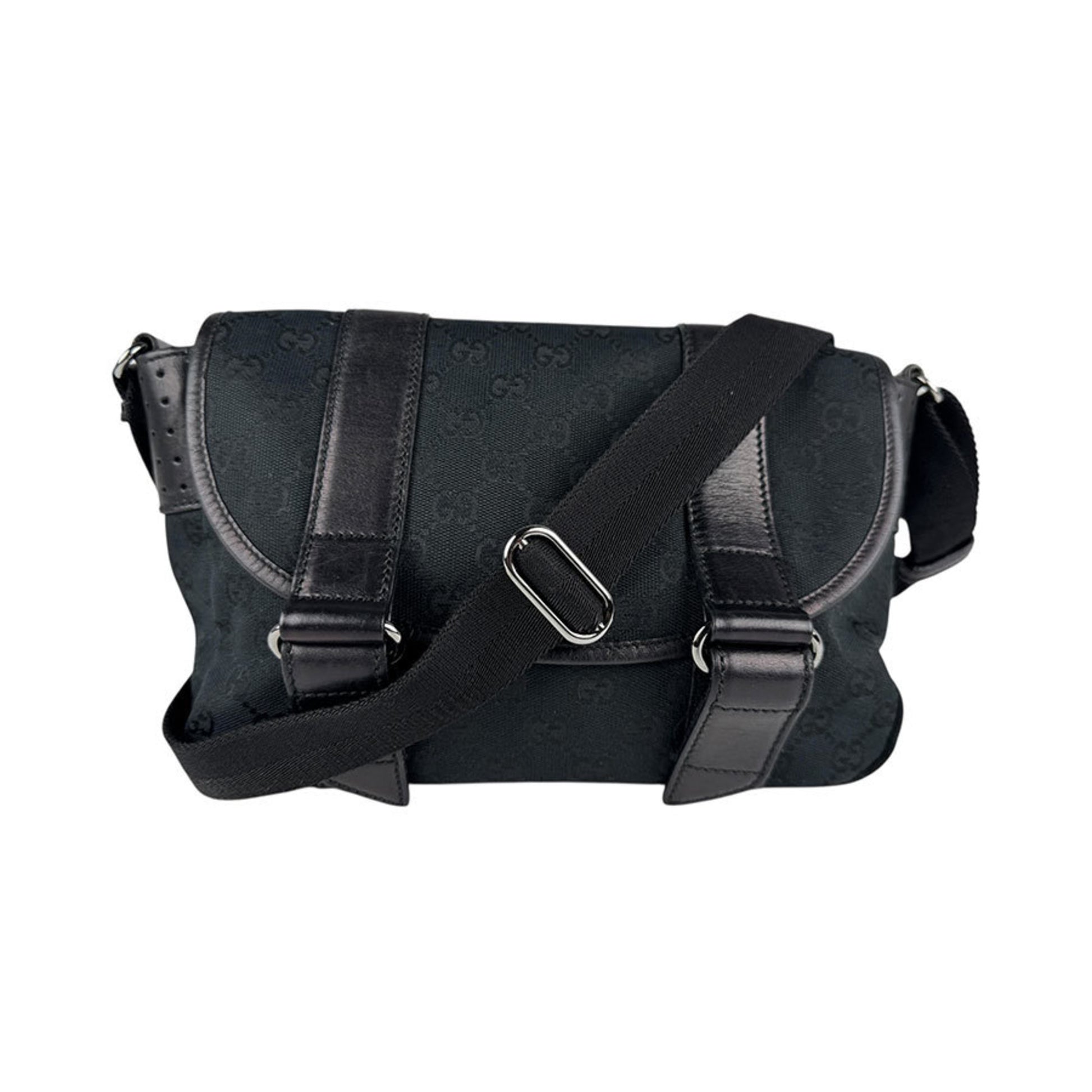 Gucci GG canvas, Black, Canvas, shoulder