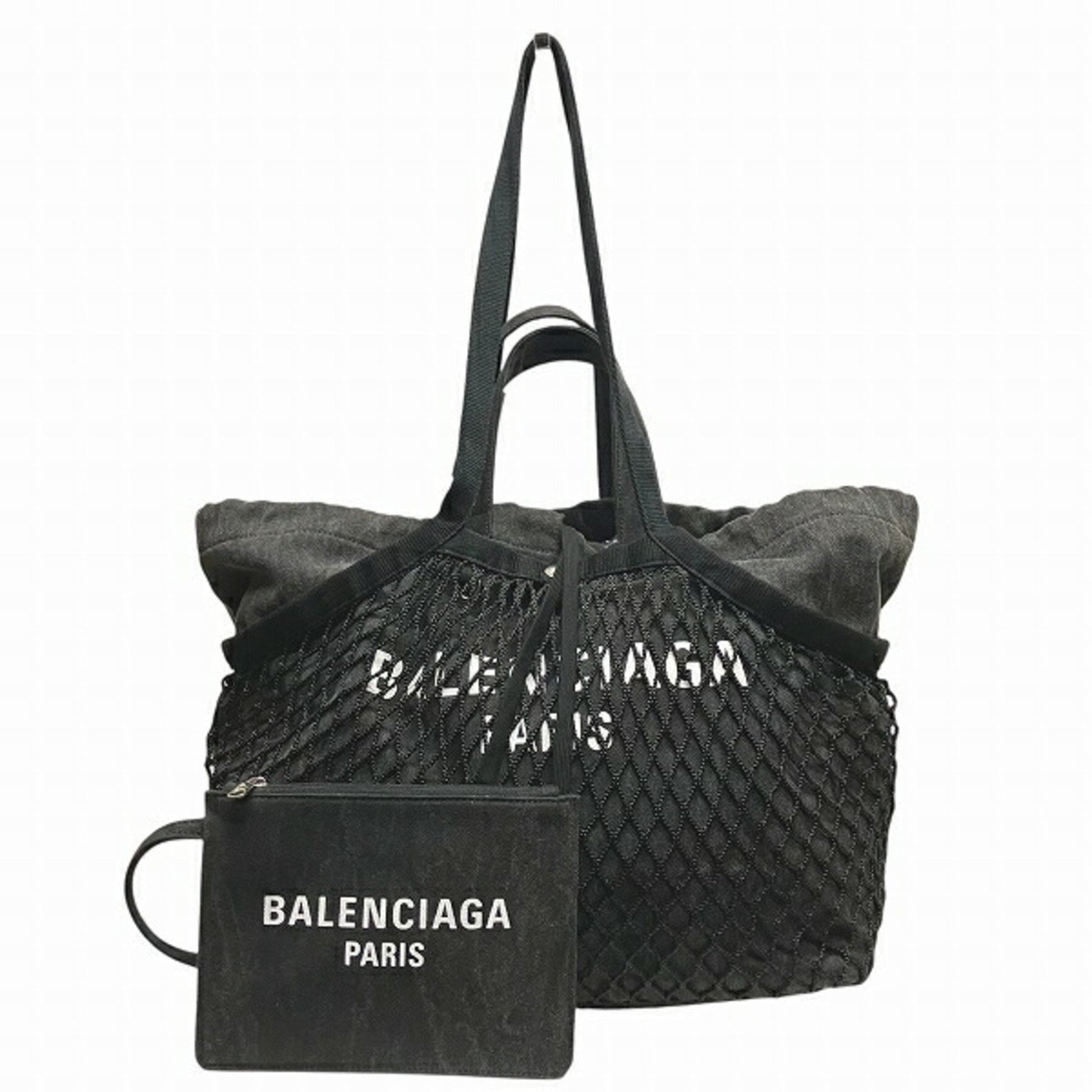 Balenciaga 24/7, Black, Denim - Jeans, tote