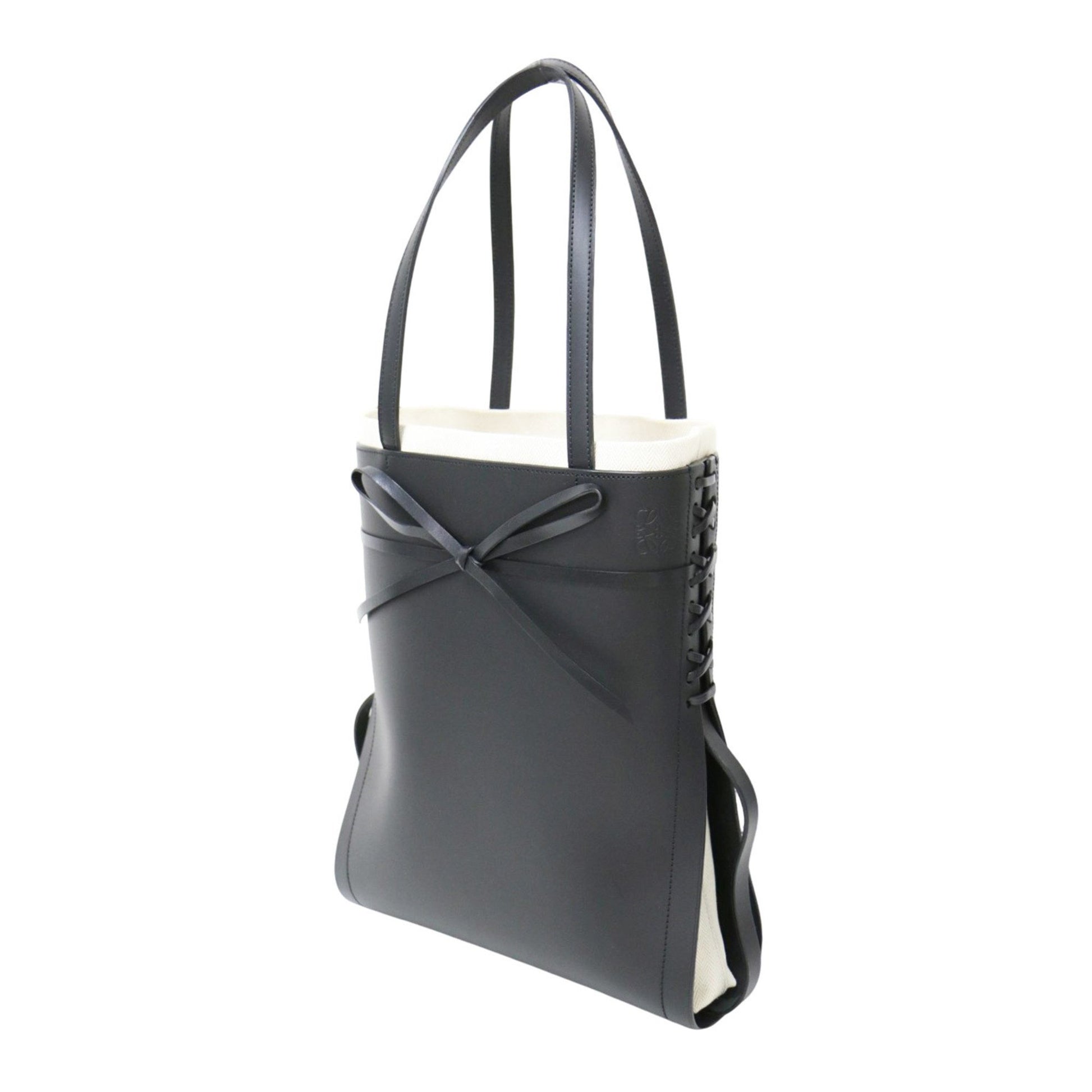 Loewe Ikebana, Black, Leather, tote