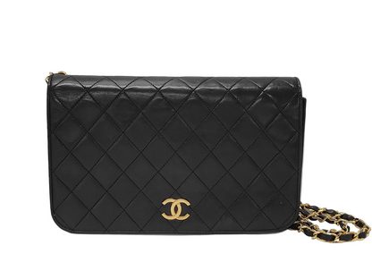 Chanel Wallet on Chain Quilted Velvet, BLACK, LEATHER, Handbag
