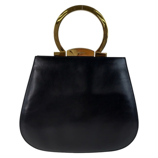 Salvatore Ferragamo Gancini, Black, Leather, handbag