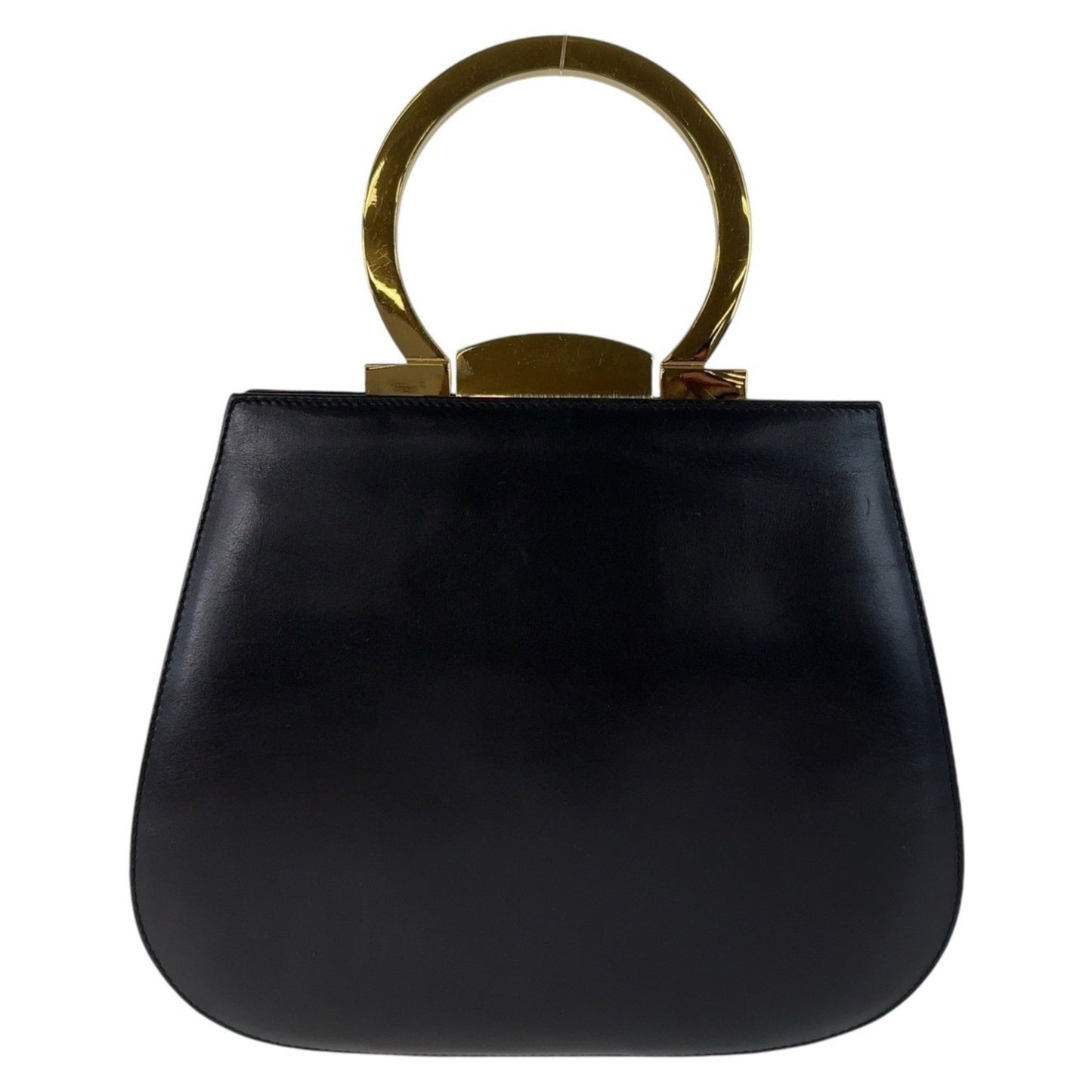 Salvatore Ferragamo Gancini, Black, Leather, handbag
