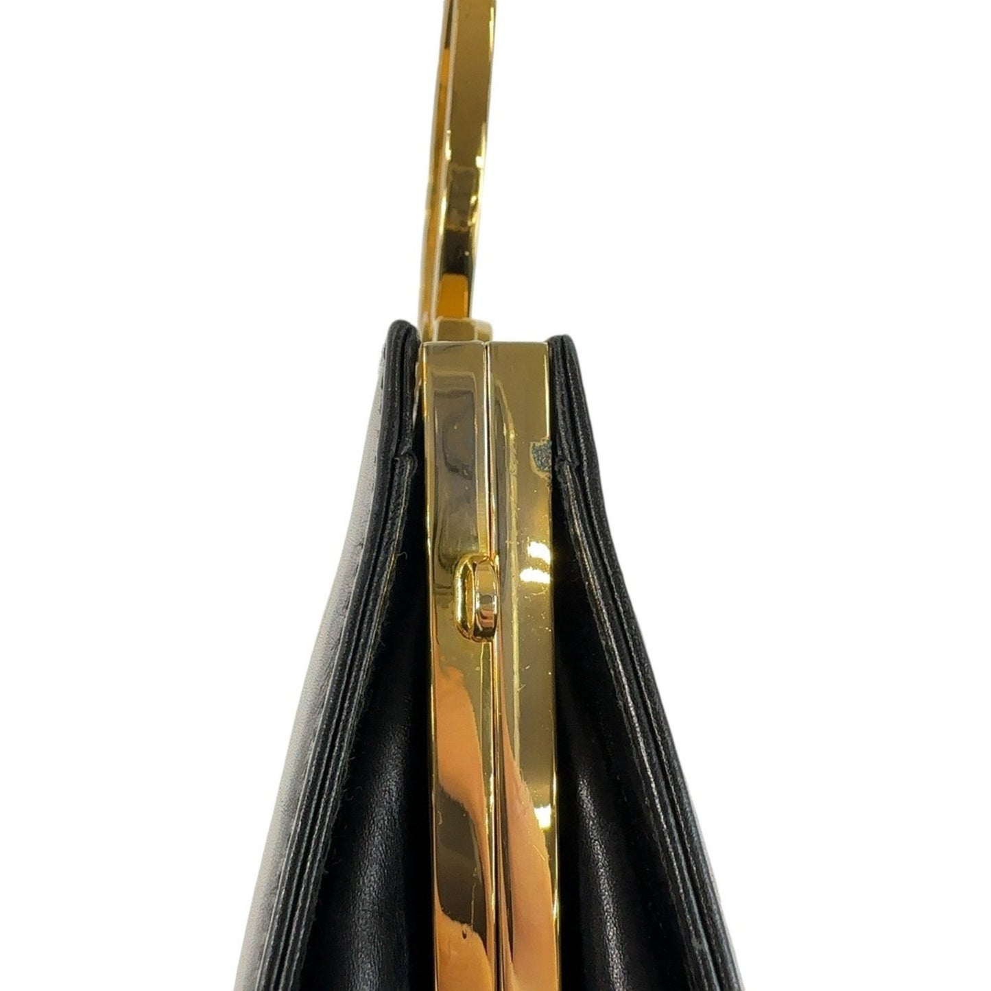 Salvatore Ferragamo Gancini, Black, Leather, handbag