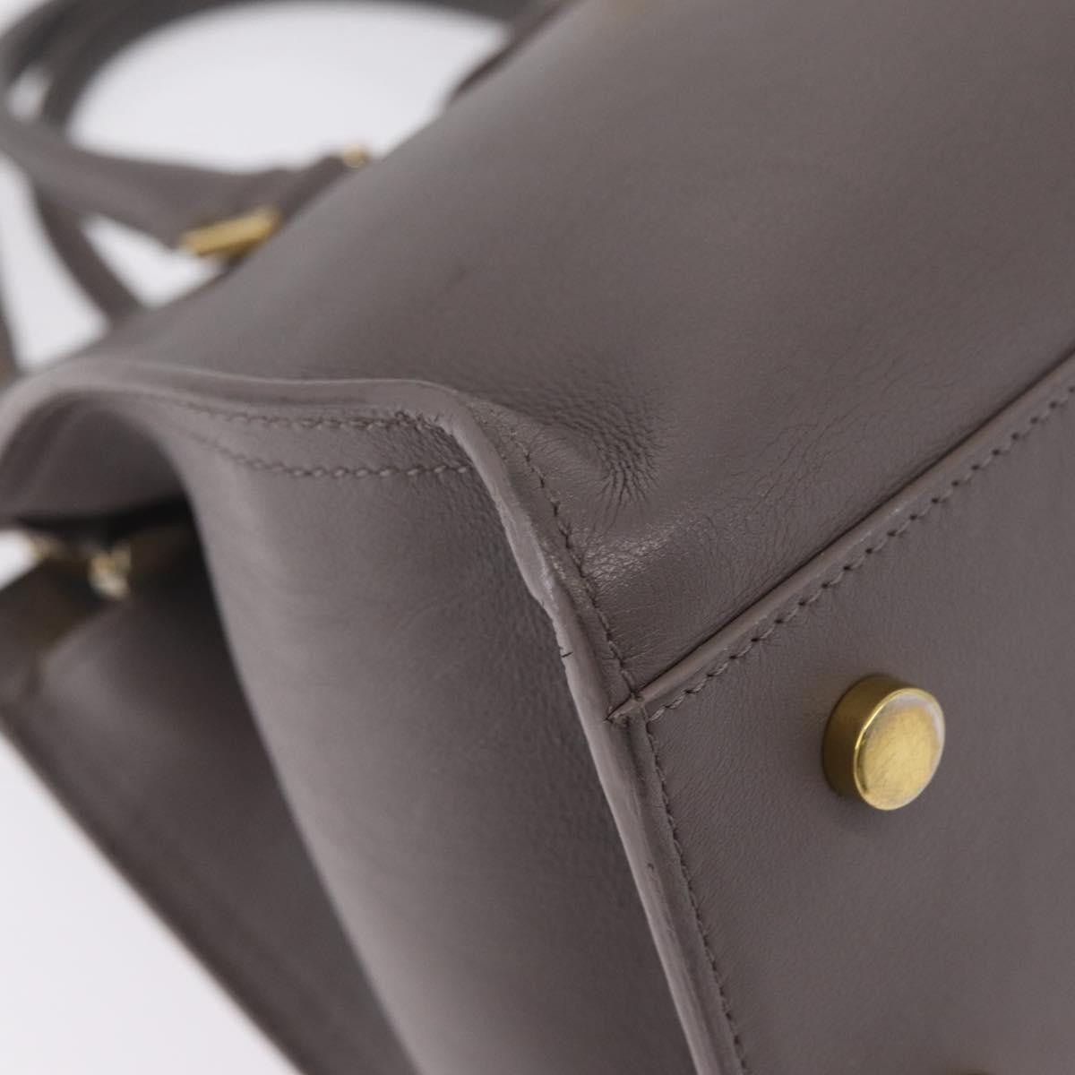 Saint Laurent Monogram Cabas Leather, Gray, Leather, Tote Bag