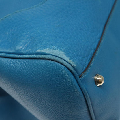 Gucci Bamboo, Blue, Leather, handbag