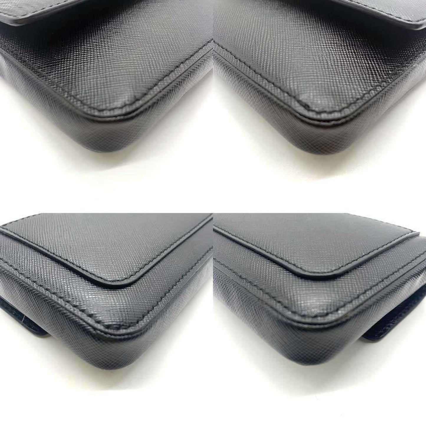 Prada Saffiano, Black, Leather, clutch