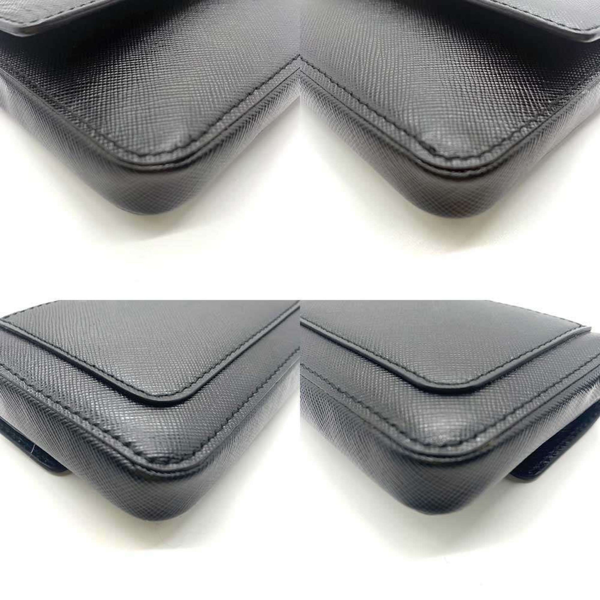 Prada Saffiano, Black, Leather, clutch
