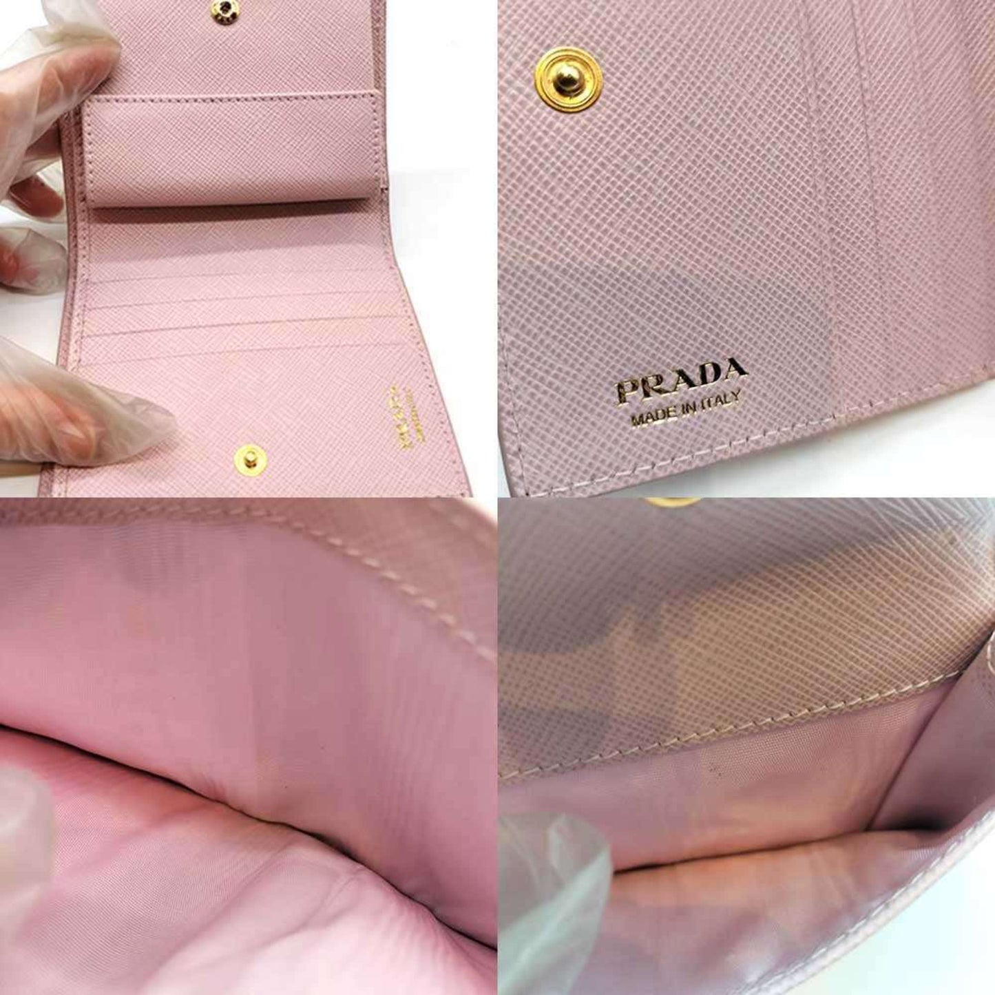 Prada Card case, Pink, Leather, wallet
