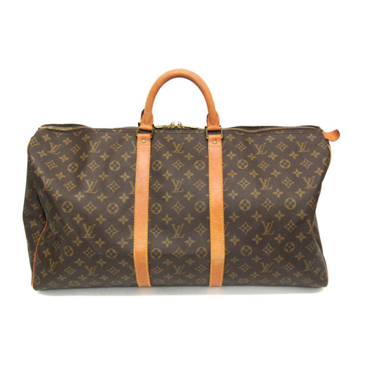 Louis Vuitton Keepall 55, Brown, Canvas, travel